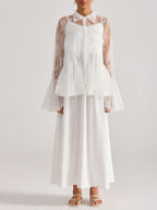 Miori White Lace Top & Maxi Dress Set Flowering Girl