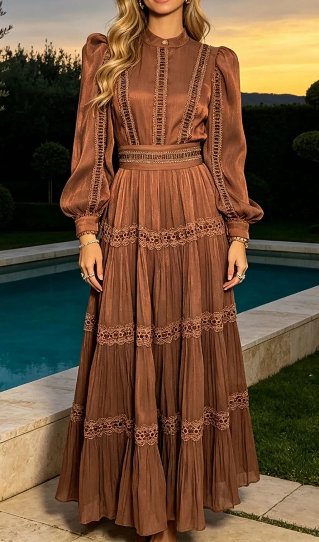 Macon Long Sleeve Maxi Dress Flowering Girl
