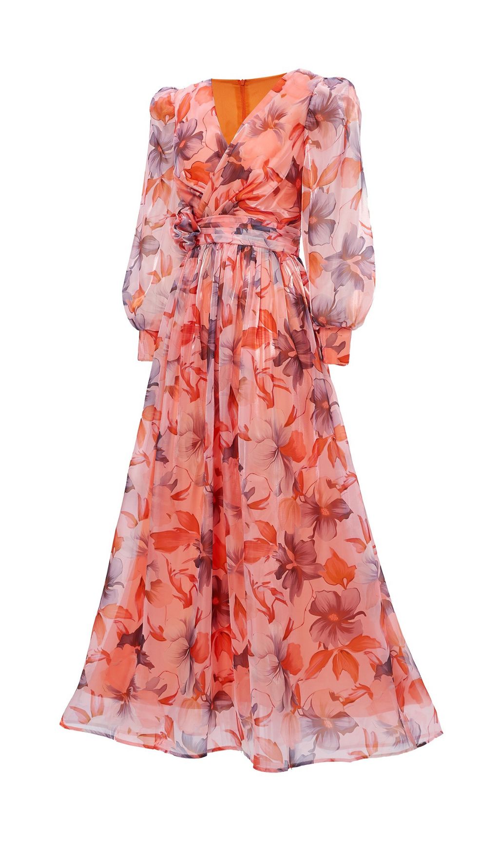 Ferial Floral Printed Long Sleeve Maxi Dress Flowering Girl