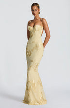 Nefertiti Maxi Dress - Lemon Flowering Girl
