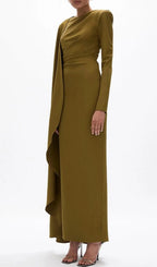 Haley Green Long Sleeve Maxi Dress Flowering Girl