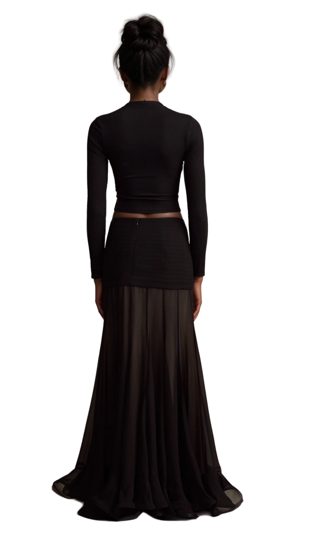 Anaïs black open-front gathered top Flowering Girl