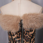 Suzanne Leopard Fur Sequin Skirt Set Flowering Girl