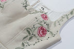 Alessandria Machine Embroidery Strap Hip Midi Dress Flowering Girl