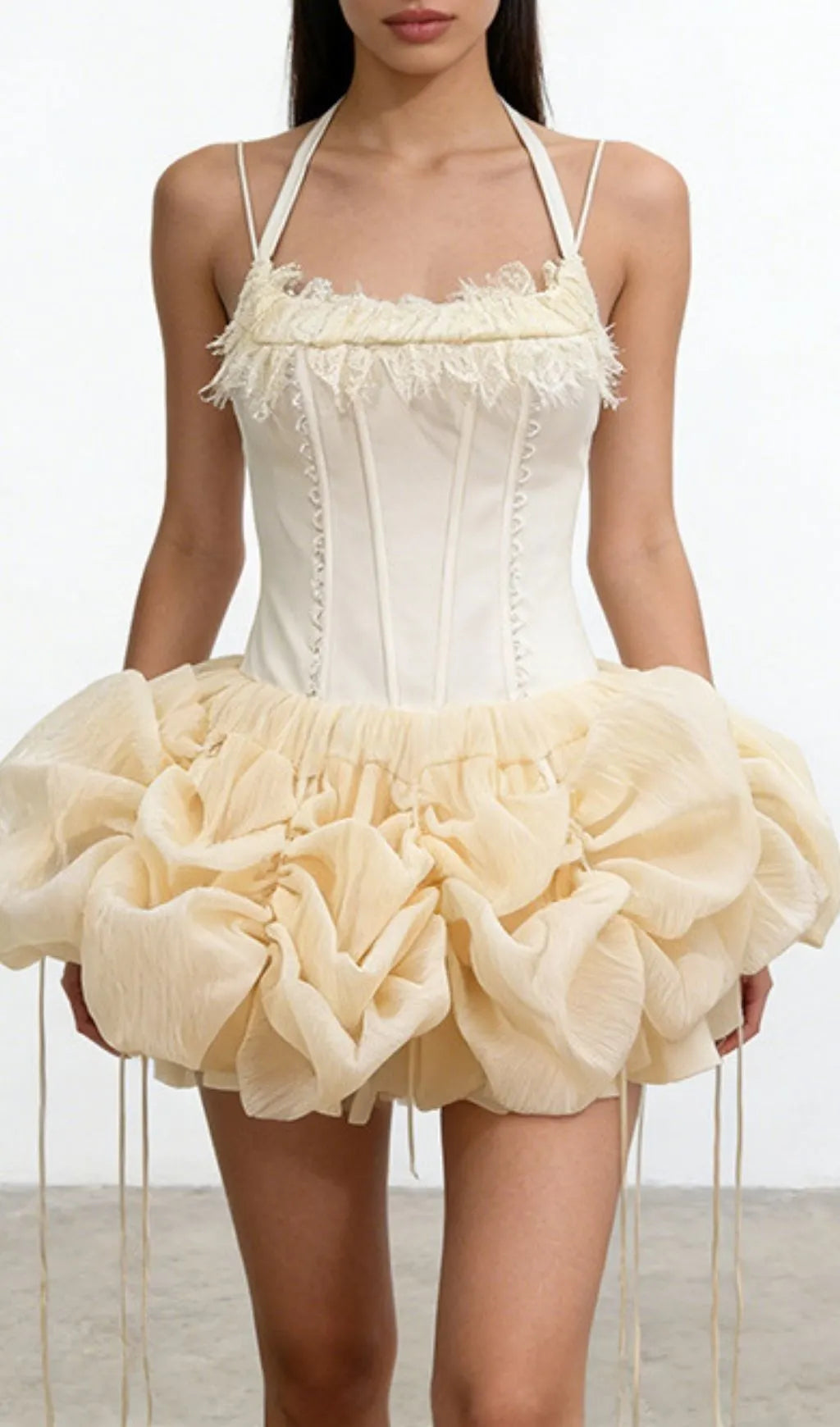 Kenya Apricot Corset Mini Dress Flowering Girl