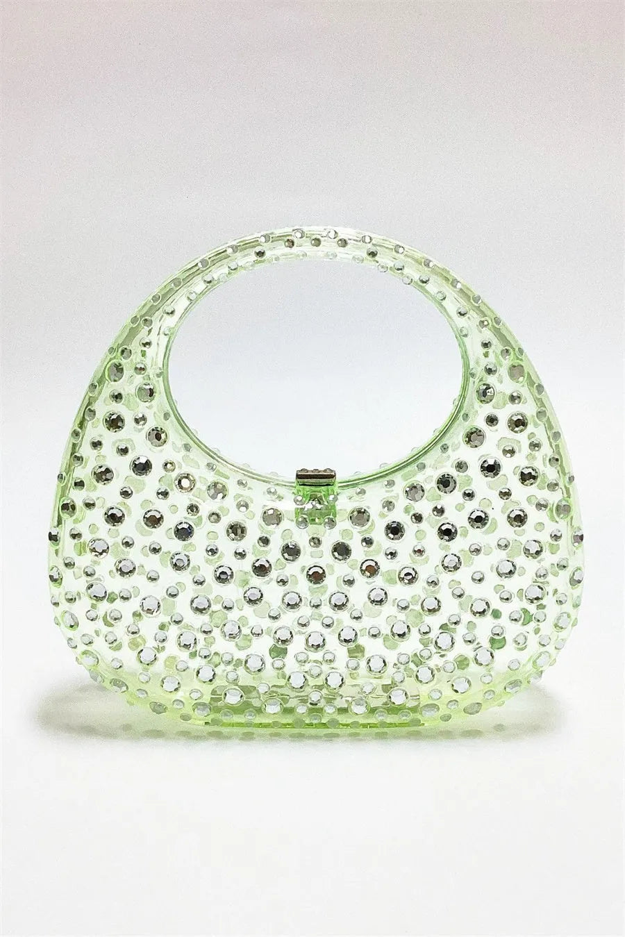 Annabel Clear Crystal Embellished Acrylic Clutch Flowering Girl