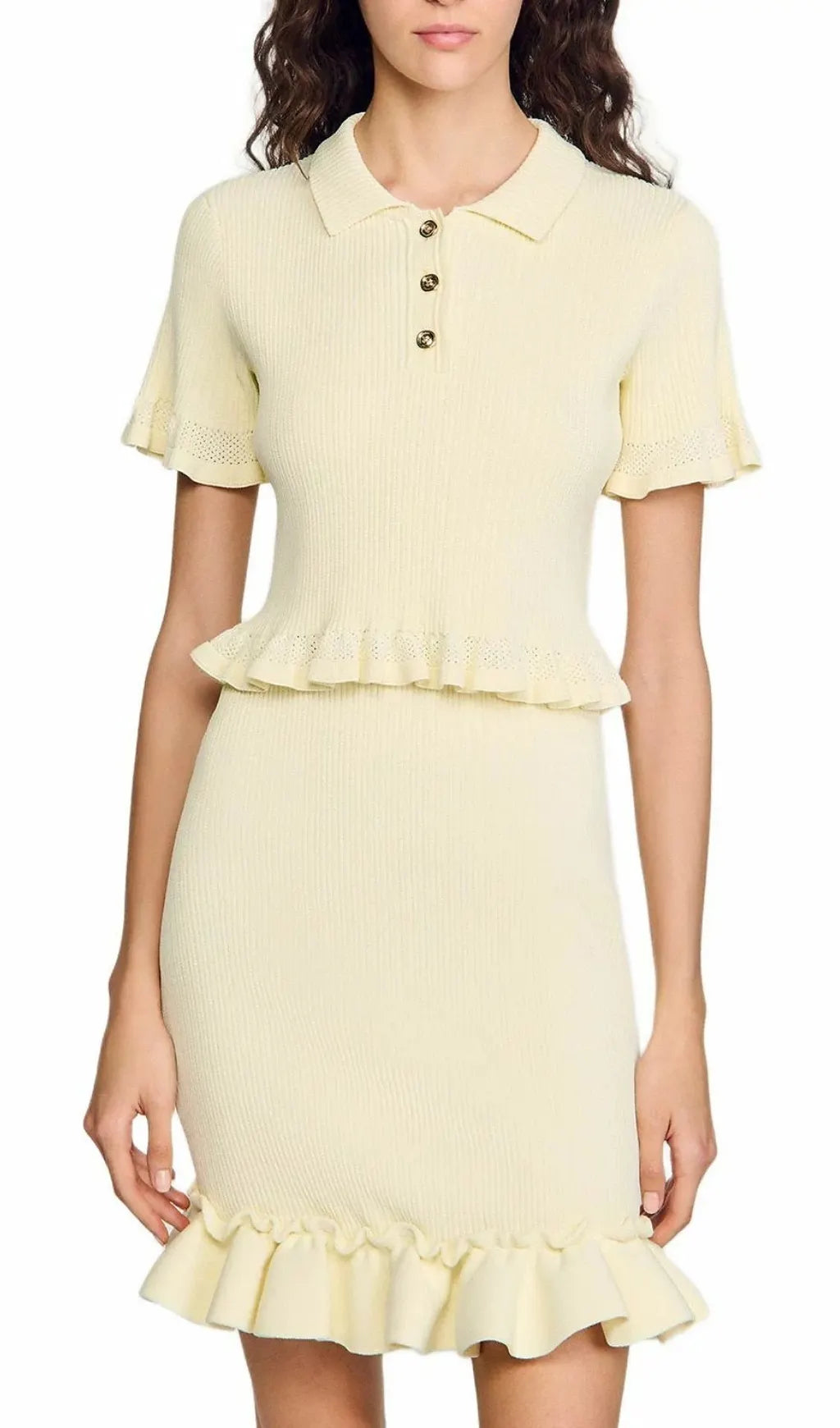 Flounced Sweater Flowering Girl