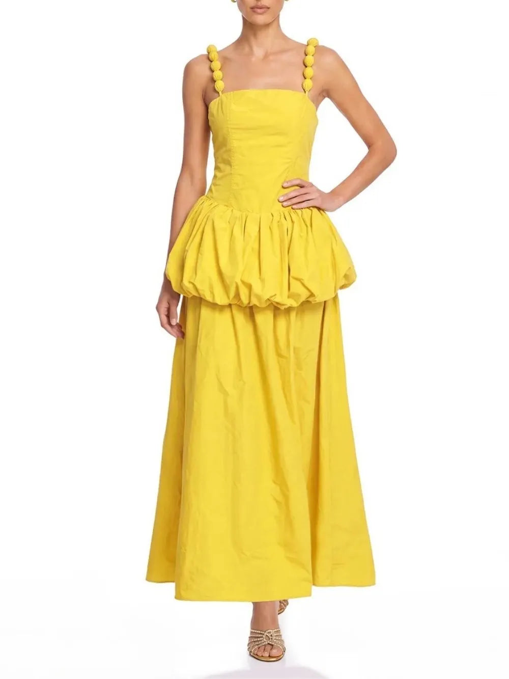 Selvaris Sleeveless Bubble Maxi Dress Flowering Girl