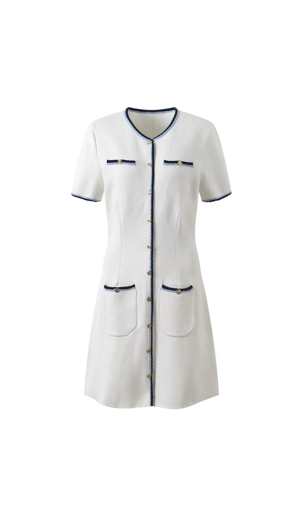 Rirsalino Contrast Trim Button Front Dress Flowering Girl