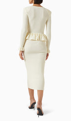 Henson Knit Long Sleeve Midi Dress Flowering Girl