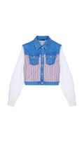 BATRI MIXED MEDIA DENIM JACKET Flowering Girl