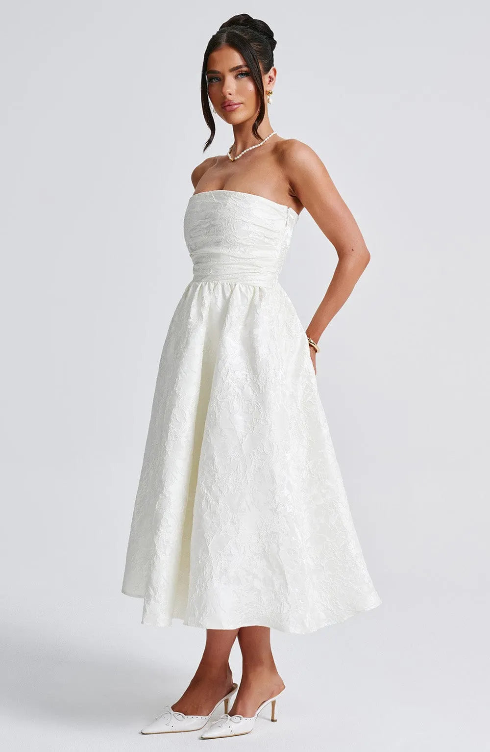 Saoirse Midi Dress - Ivory Flowering Girl