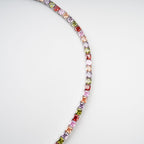 Avril Multicolor Square Cut Crystal Embellished Necklace Flowering Girl