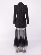 Madison Black Bllazer & Mesh Maxi Dress Set Flowering Girl