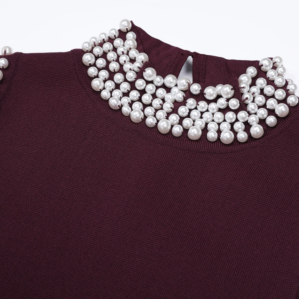Junko Sleeveless Pearl Tassel Knit Maxi Dress Flowering Girl