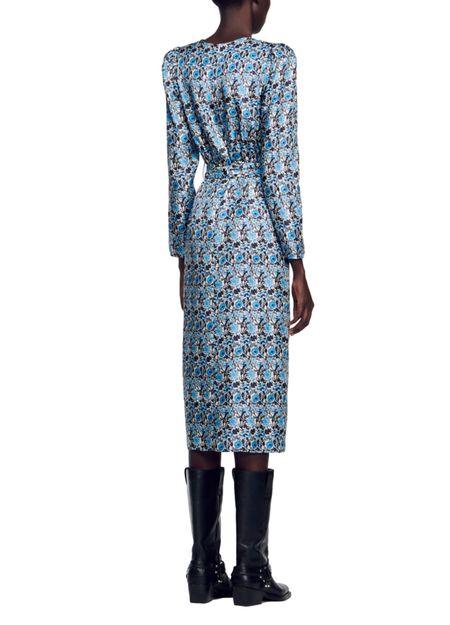 LISE LONG SLEEVE SILK MIDI DRESS Flowering Girl