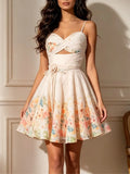 Mardi Spaghetti Floral Mini Dress Flowering Girl