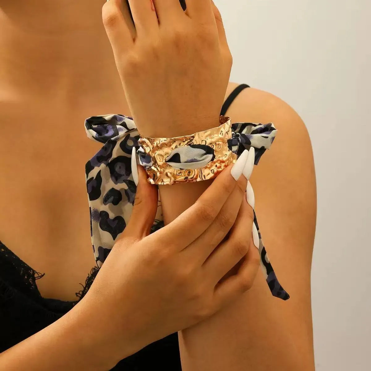 Oaelis Leopard Scarves Cuff Bracelet Flowering Girl
