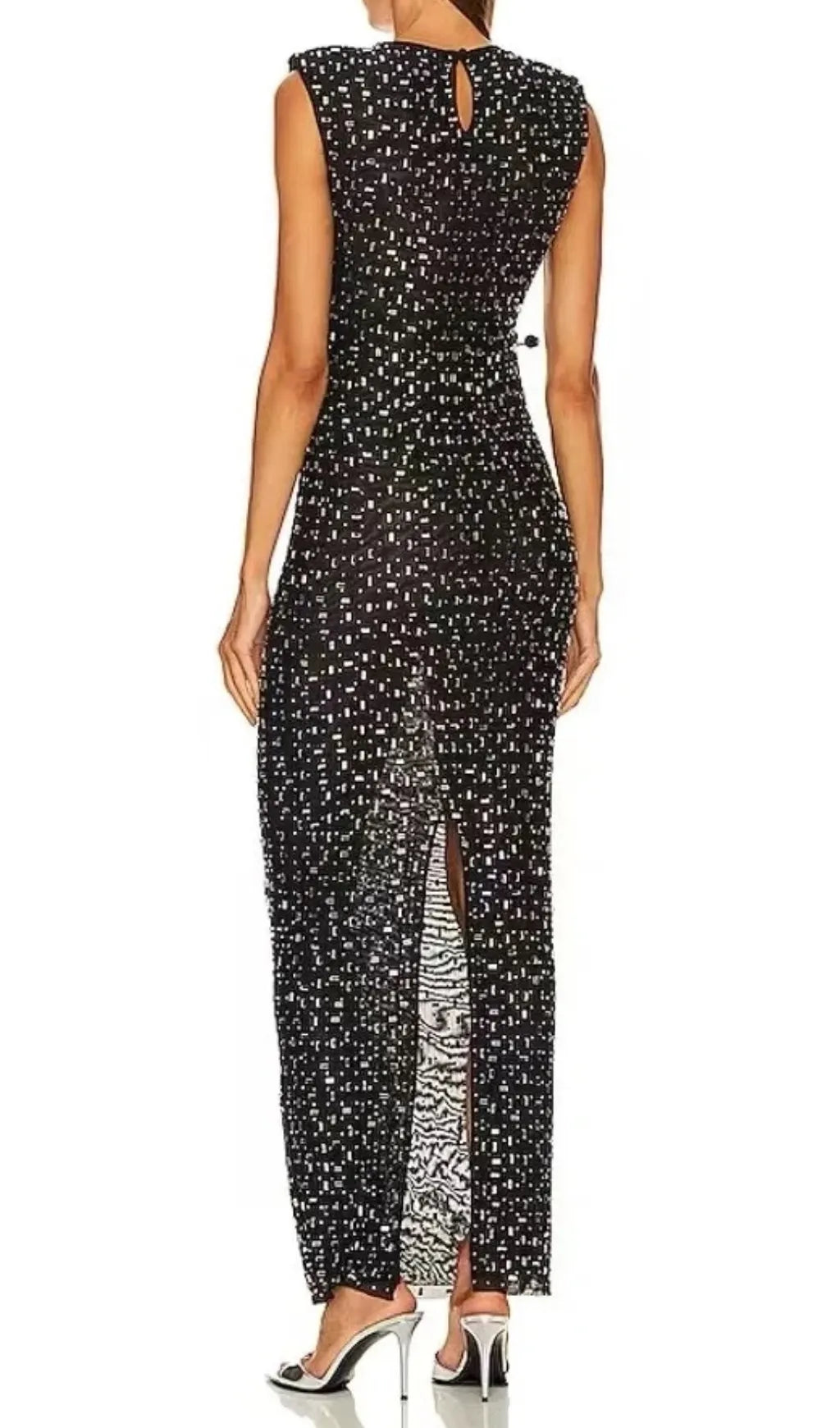 Dafina Black Crystal Maxi Dress Flowering Girl