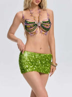 Vardena Gemstone Beaded Bralette Flowering Girl