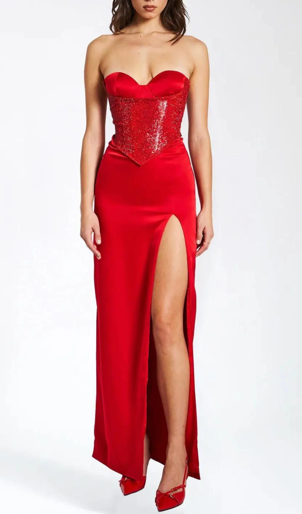 April Red Crystal Corset Gown