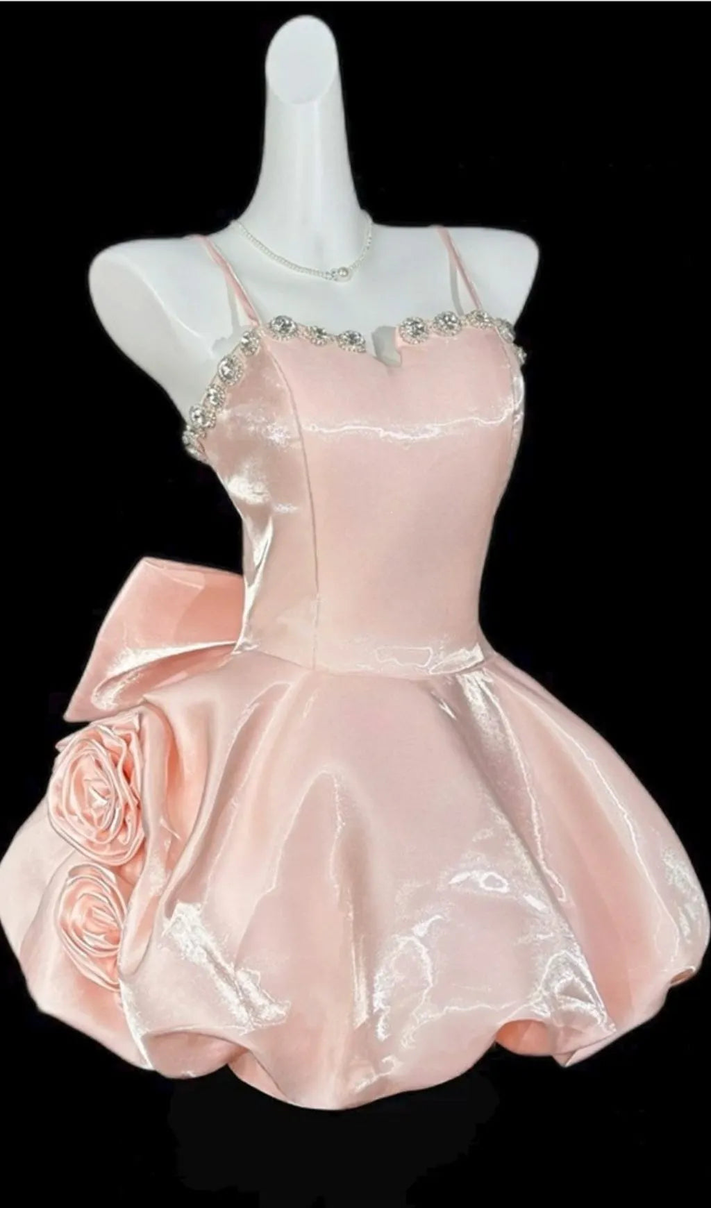 Krissy Strappy Diamante Flower Mini Dress Flowering Girl