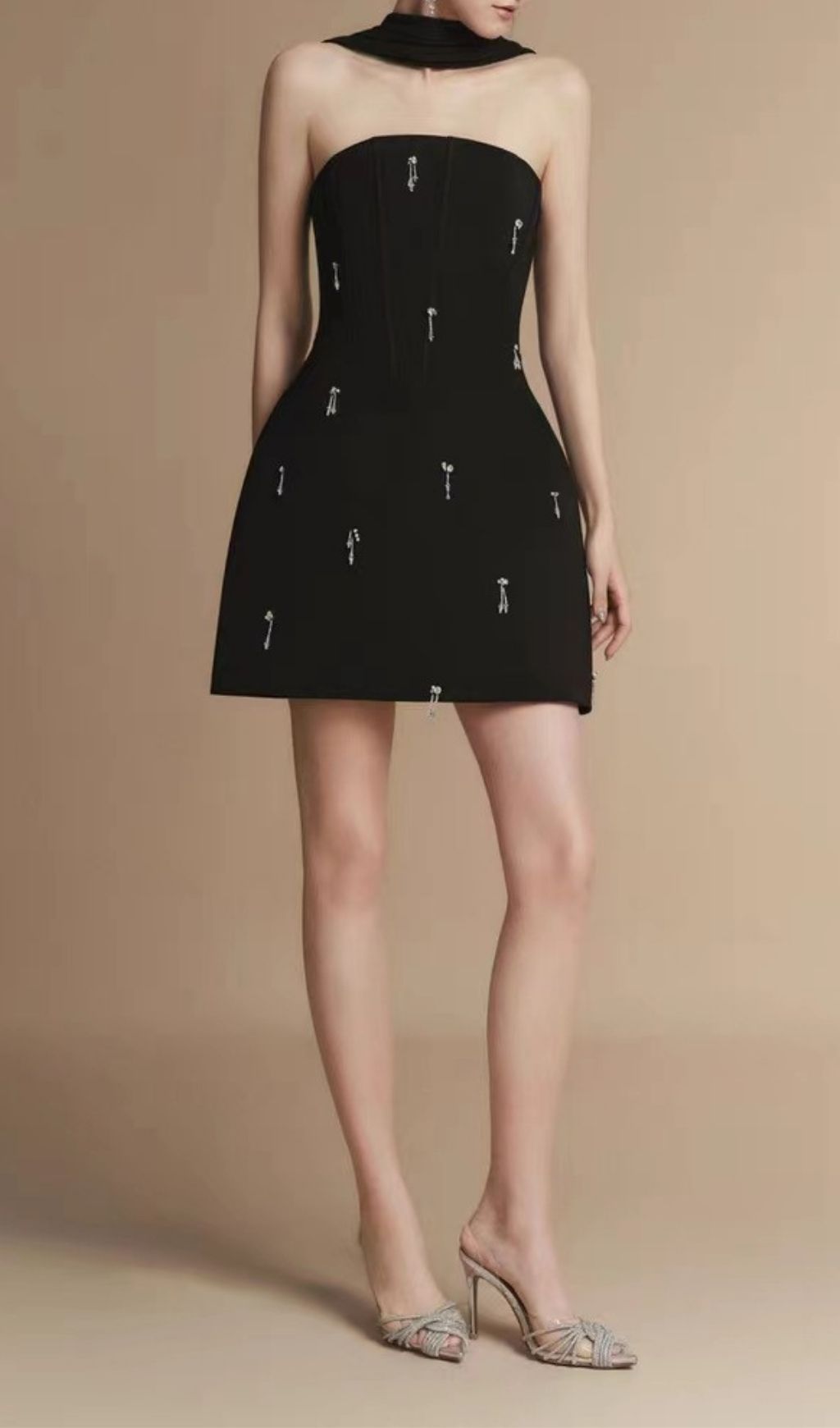 Kenny Black Embellished Mini Dress Flowering Girl