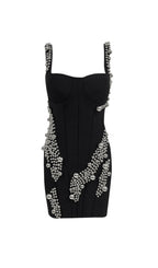 Biagio Black Embellished Mini Dress Flowering Girl