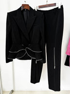 Brigitte Black Ruffle Jacket & Pants Flowering Girl