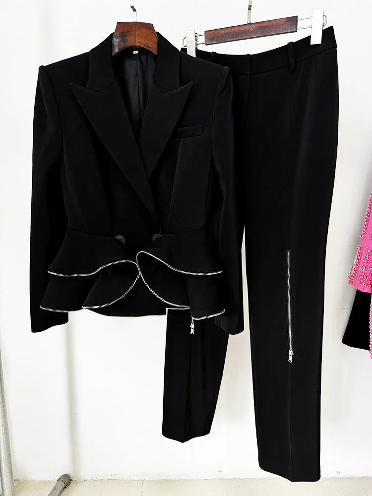 Brigitte Black Ruffle Jacket & Pants Flowering Girl