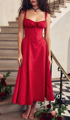 Red Rose Bustier Sundress Flowering Girl