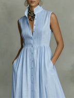 Marcela Blue Sleeveless Maxi Dress Flowering Girl