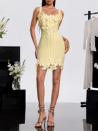 Hanh Sleeveless Flower Bandage Mini Dress Flowering Girl