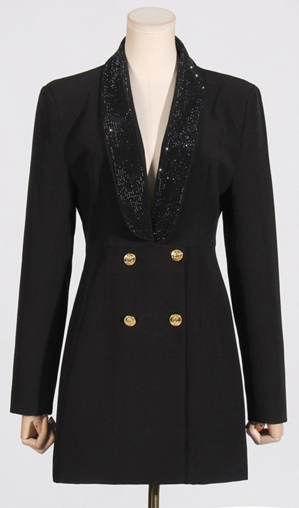 Dana Black Deep-V Diamante Backless Blazer Flowering Girl