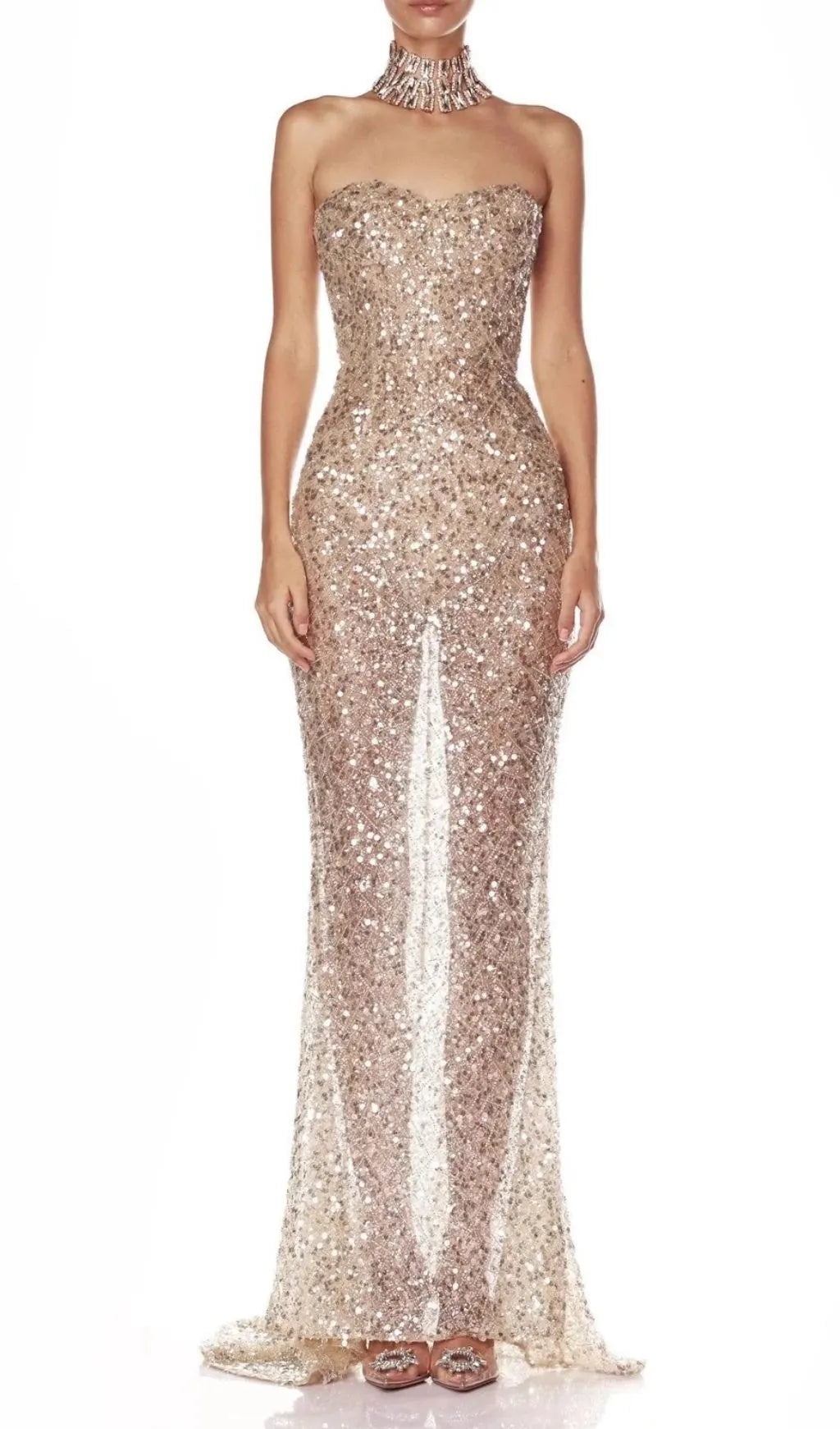 Jair Strapless Sequin Gown Flowering Girl