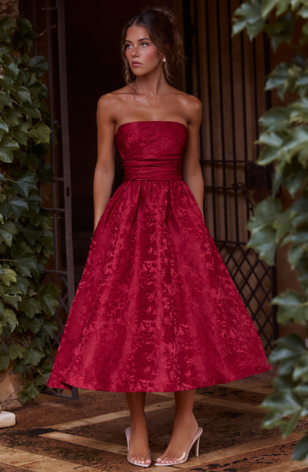 Saoirse Midi Dress - Red Flowering Girl