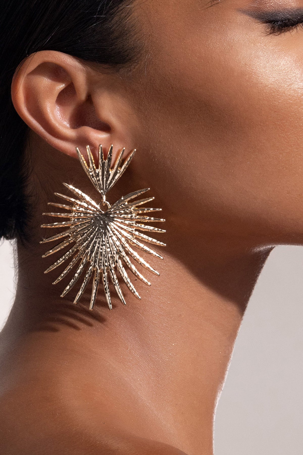 Gold Starburst Drop Earrings Flowering Girl