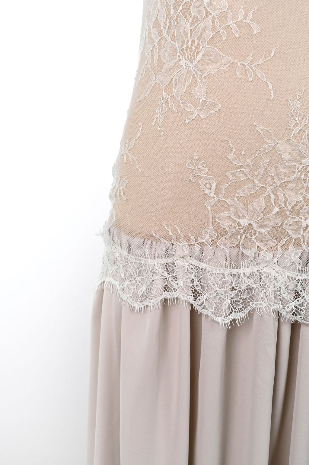 Ivory Chiffon Drop-Waist A-Line Gown Flowering Girl