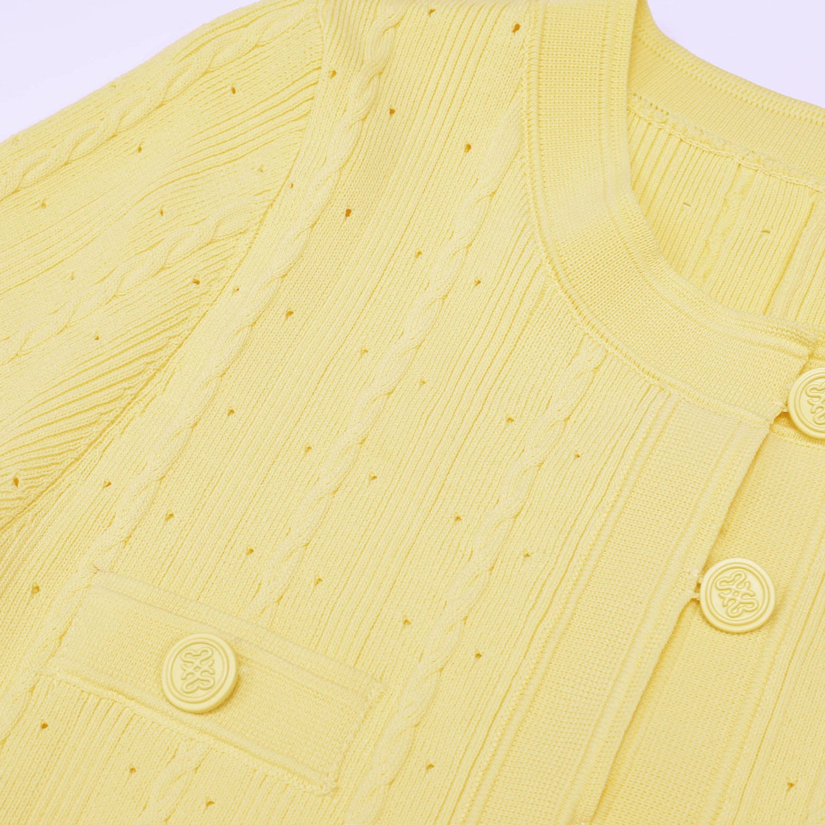 Kilenya Yellow Knit Long Sleeve Midi Dress Flowering Girl