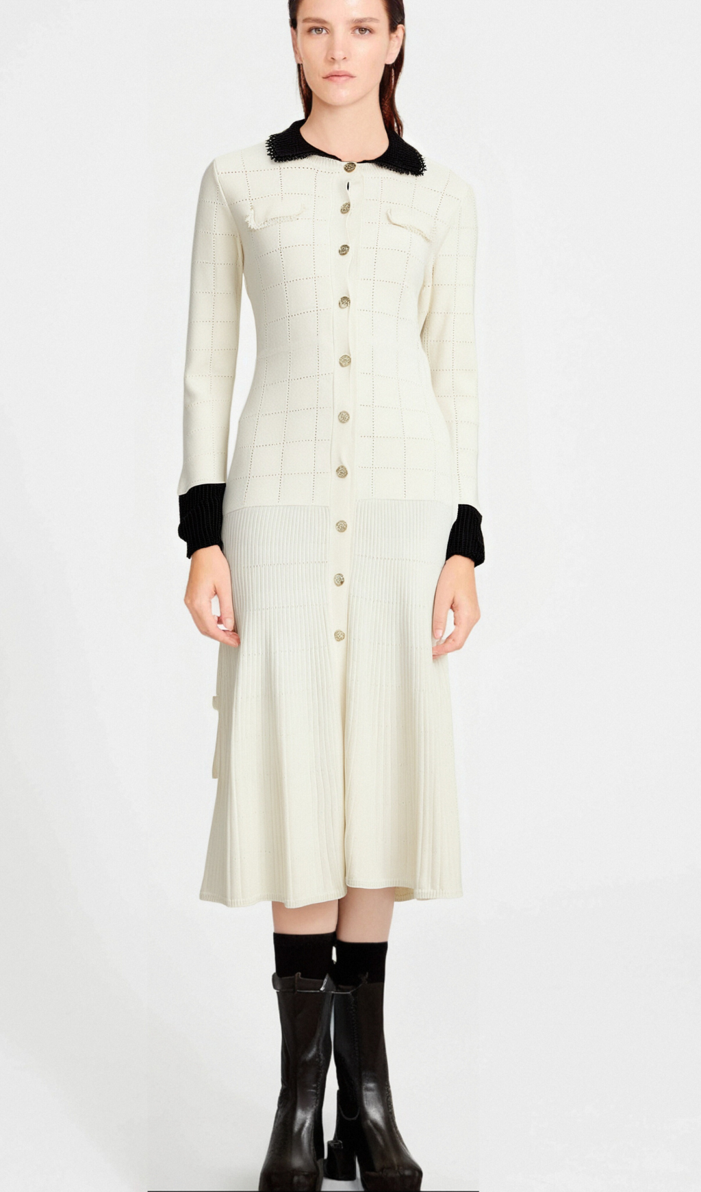 Clémence semi-sheer pleated top & skirt matching set Flowering Girl