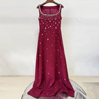 Yellow Beaded Diamond Sleeveless Vest Dress Flowering Girl