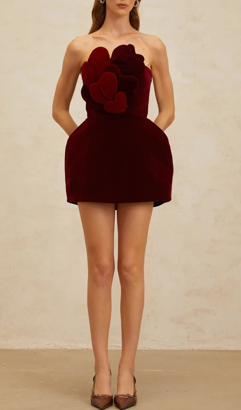 Ivanna Red Heart Mini Dress Flowering Girl