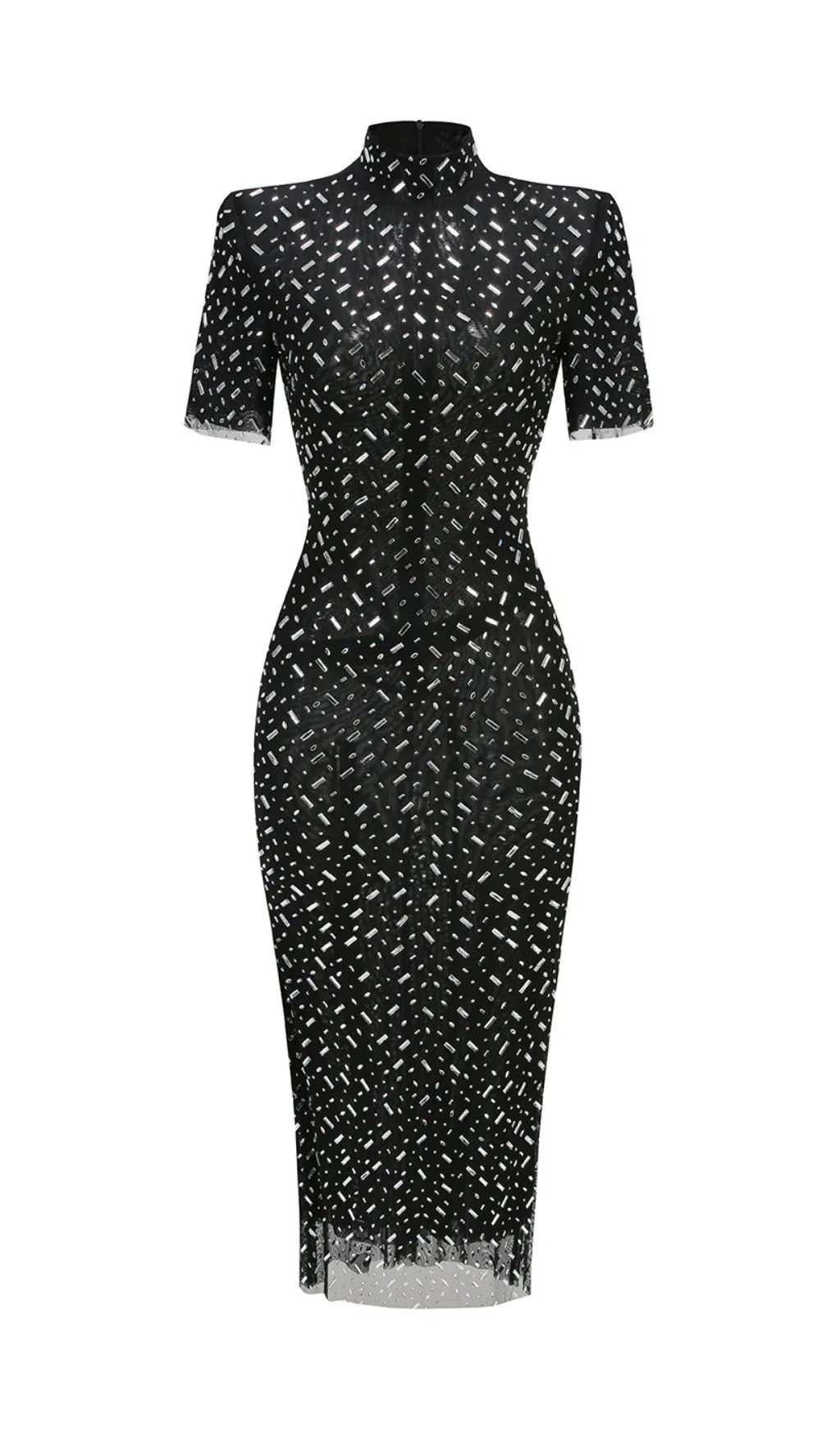 tiffany Crystal embellished Maxi Dress in black Flowering Girl