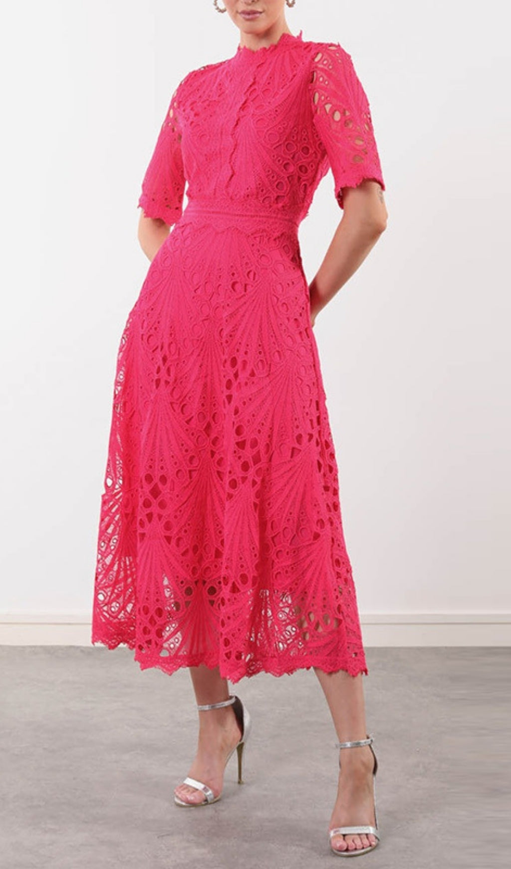 Emirhan Embroidery Midi Dress Flowering Girl