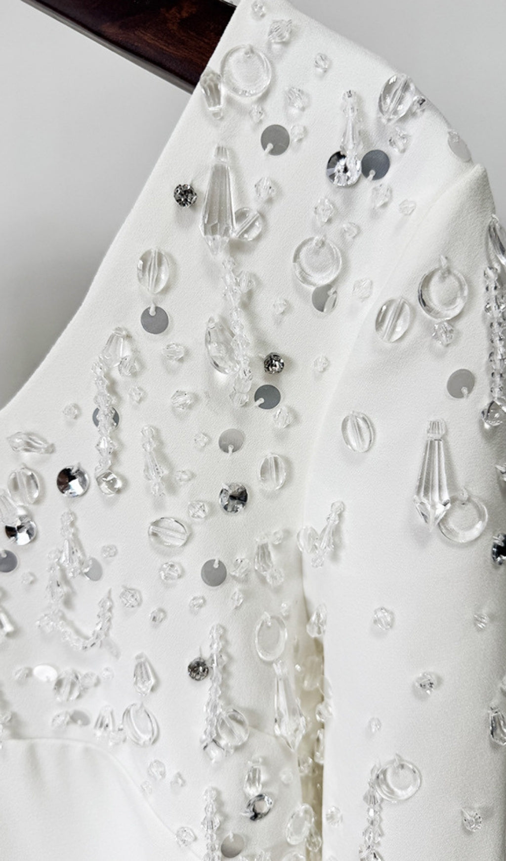 Ebe White Long Sleeve Embellished Mini Dress Flowering Girl