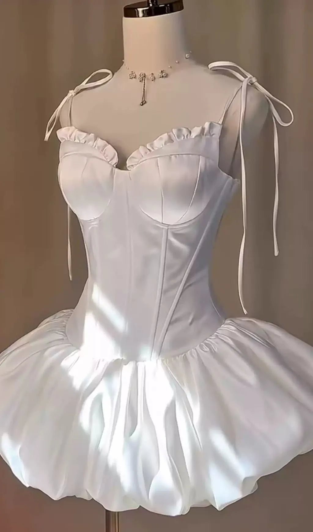 Ligeia White Corset Mini Dress Flowering Girl