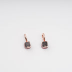 Aava Red Cushion Cut Gemstone Hoop Sterling Silver Earrings Flowering Girl