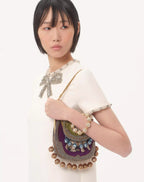Jocelyn Rhinestone Embroidered Crepe Mini Dress In Ivory Flowering Girl