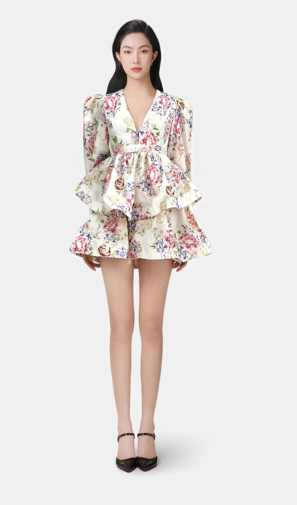 Enora floral-print tiered mini dress Flowering Girl