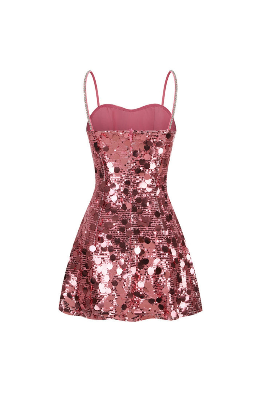 Virginia Strappy Sequin Embellished Mini Dress In Pink Flowering Girl